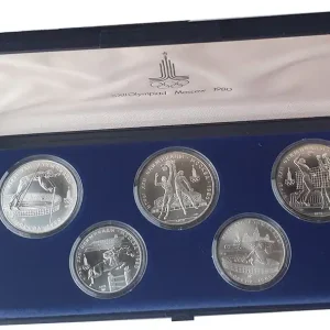 40 Rubel Silbermünzen - Satz Olympiade 1980 Moskau im Etui Sichere Zahlung