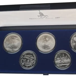 Super-Preis 40 Rubel Silbermünzen - Satz Olympiade 1980 Moskau im Etui