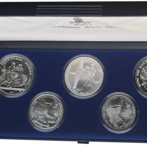 Letzte Chance 40 Rubel Silbermünzen - Satz Olympiade 1980 Moskau im Etui