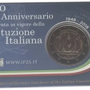 Italien 2 Euro Gedenkmünze - 70 Jahre Verfassung 2018 in Coincard Schnäppchen
