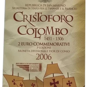 San Marino 2 Euro Gedenkmünze Christoph Kolumbus 2006 im Blister Sichere Zahlung