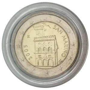 San Marino 2 Euro Gedenkmünze - Wehrturm 2005 in Münzkapsel Jetzt Kaufen