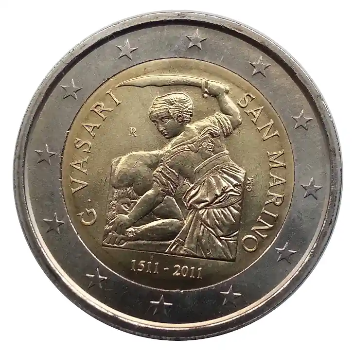 San Marino 2 Euro Gedenkmünze 500. Geburtstag von Giorgio Vasari 2011 in Münzkapsel Online Kaufen