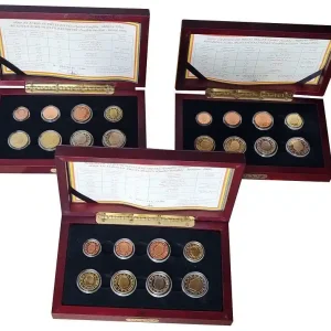 Belgien 3 x 3,88 Euro IntroSet 1999 - 2001 PP Polierte Platte im Etui Hochwertig