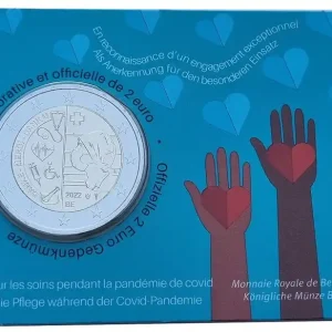 Preisreduziert Belgien 2 Euro Gedenkmünze Pflege Corona - Covid Pandemie 2022 in Coincard