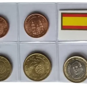 Echt Spanien 3,88 Euro Kursmünzensatz 2001 lose Bankfrisch