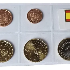Spanien 3,88 Euro Kursmünzensatz 2007 lose Bankfrisch Original