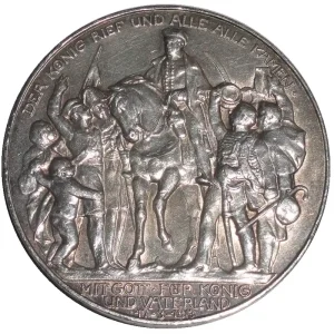 Deutsches Kaiserreich 3 Mark Silber 1913. Der König rief und alle alle kamen Mengenrabatt