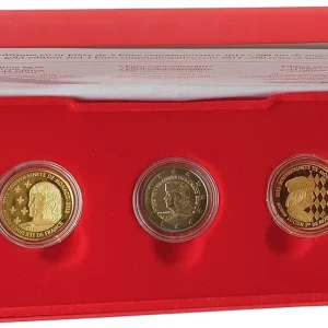 Neu Im Sortiment Monaco Premium - Satz 2 Euro Lucien + 2 x 1/10 Oz Goldmedaille 2012 im Etui