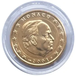 Monaco 2 Euro Fürst Rainier 2001 vergoldet in Münzkapsel Nur Für Kurze Zeit