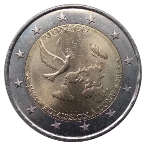 Monaco 2 Euro Gedenkmünze - 20 Jahre UNO - Mitgliedschaft 2013 Bankfrisch in Münzkapsel Schneller Versand
