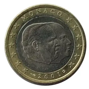 Monaco 1 Euro Fürst Rainier & Albert II. 2001 Bankfrisch Billig