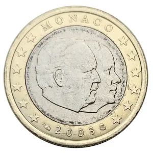 Jetzt Zugreifen Monaco 1 Euro Fürst Rainier & Albert II. 2003 Bankfrisch