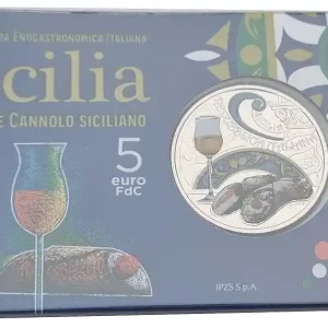 Highlight Italien 5 Euro Passito & Cannolo 2021 in Coincard - Italiens Küchen- und Weinkultur