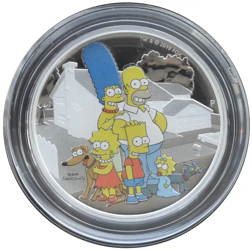 Gleich Bestellen Tuvalu 2 Oz Silber Simpsons Family Farbe 2019 Polierte Platte