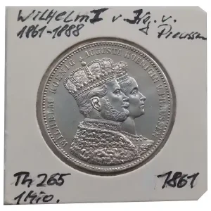 Königreich Preussen 1 Taler Silber 1861 Krönungstaler König Wilhelm I. Königin Augusta Jetzt Bestellen