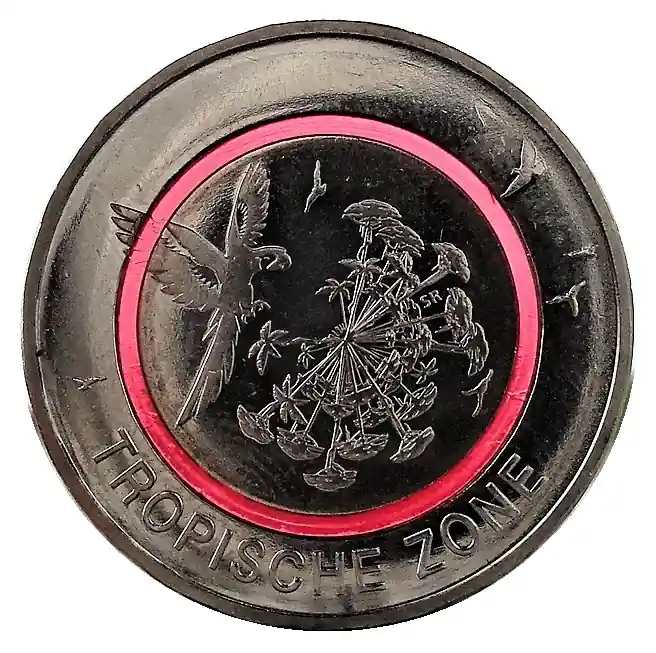 Solange Der Vorrat Reicht BRD: 5 Euro Bimetall Tropische Zone A mit Polymer - Ring 2017