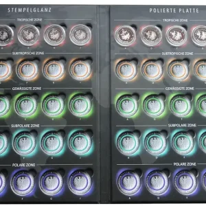 Top-Angebot Sammelalbum 5 Euro Klimazonen mit 5 x 5 Euro Tropische Zone ADFGJ Stempelglanz und Polierte Platte