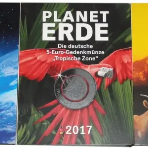 Nur Heute 5 x 5 Euro Blauer Planet 2016, Tropische Zone 2017, Subtropische Zone 2018 STGL ADFGJ MDM Folder