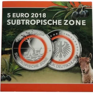 BRD: 5 x 5 Euro Subtropische Zone 2018 ADFGJ Stempelglanz im Blister Jetzt Zugreifen