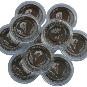 10 x 10 Euro Münze in der Luft 2019 A Berlin Stempelglanz mit farblosen Polymerring Zertifiziert