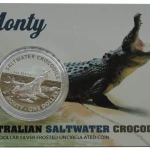 Neue Ware Australien 1 Oz Silber Salzwasser - Krokodil Monty im Blister