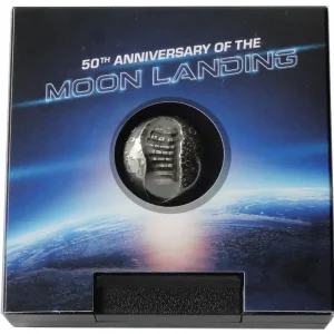 Premium 1 Oz Silber die Mondkugel 2019 aus Barbados - Antik Finish im Etui