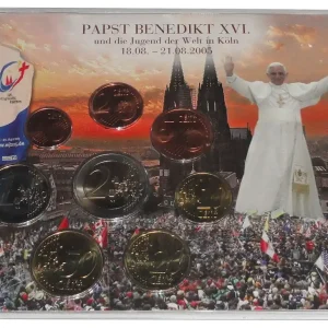 Sofort Bestellen BRD: 3,88 Euro Kursmünzensatz Papst Benedikt 2005 Weltjugendtag in Köln