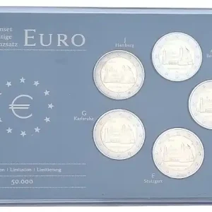 BRD: 5 x 2 Euro Münzen ADFGJ 2014 Kirche St. Michael in Hildesheim Niedersachsen - Prestige Münzsatz Schnäppchen