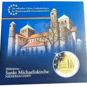 Preiswert BRD: 5 x 2 Euro Münzen ADFGJ 2014 Kirche St. Michael in Hildesheim Niedersachsen im Folder