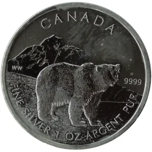 1 Oz Silber Wildlife Grizzly Bär 2011 aus Kanada Direktkauf
