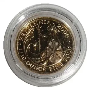 Großbritannien 10 Pounds Goldmünze 1/10 Oz Gold Britannia 2008 Kostenfreie Lieferung