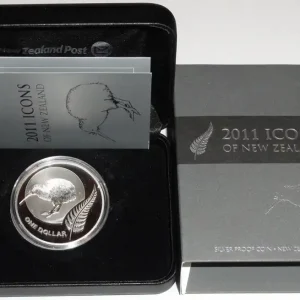 Billig Neuseeland 1 Oz Silber Kiwi 2011 PP im Etui