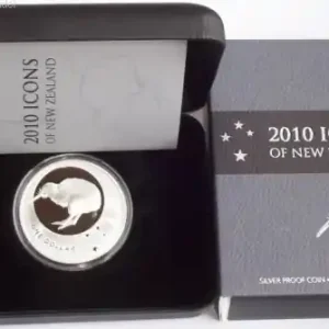 Neuseeland 1 Oz Silber Kiwi 2010 PP im Etui Sonderangebot