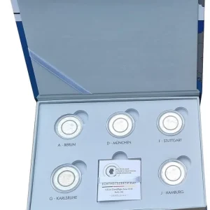 Gleich Bestellen BRD: 5 x 5 Euro Gemäßigte Zone ADFGJ 2019 Stempelglanz in LED - Kassette