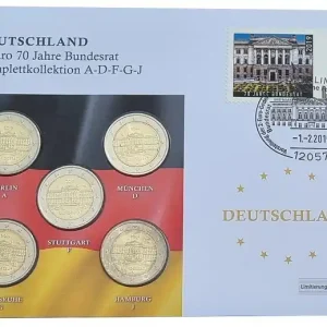 Versand Am Gleichen Tag BRD: 5 x 2 Euro Münzen ADFGJ Bundesrat 2019 Numisbrief mit Briefmarke u. Sonderstempel