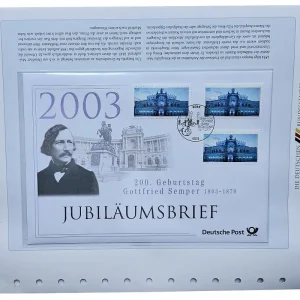 Schnäppchen Jubiläumsbrief Deutsche Post - Gottfried Semper 200. Geburtstag