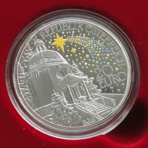 Solange Der Vorrat Reicht Österreich 20 Euro Silbermünze 200 Jahre Stille Nacht 2018 Polierte Platte