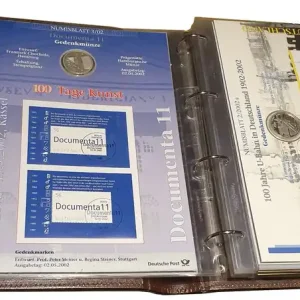 Original Sammelalbum mit 10 Euro u. 10 DM Silbermünzen Numisbriefe Deutsche Post