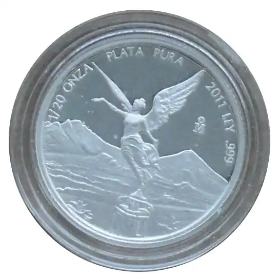 Highlight Mexico 1/20 Oz Silber Libertad - Siegesgöttin 2011 Polierte Platte