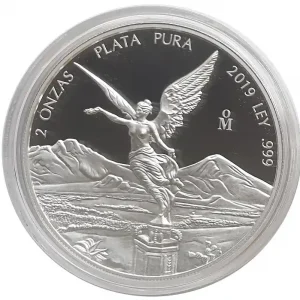 2 Oz Silber Libertad - Siegesgöttin Mexico 2019 Polierte Platte Münzkapsel Neu Im Sortiment
