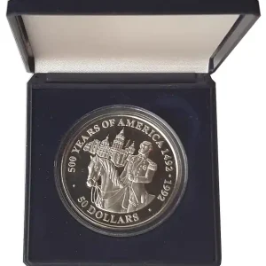 Cook Inseln 50 Dollars 1991 Silbermünze 500 Jahre America Maximilian Kaiser von Mexico Sale