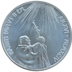 Limited Edition Vatikan 500 Lire Silbermünze Papst Johannes Paul II 1994 Veritatis Splendor