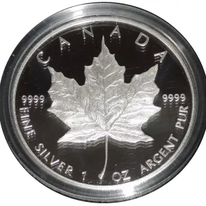 Aktuell Kanada 1 Oz Silber Maple Leaf 1989 Sonder - Jubiläumsausgabe in Polierter Platte