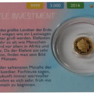 Salomonen 10 Dollars 0,5 gr Goldmünze Baby Elefant 2016 Kostenloser Versand