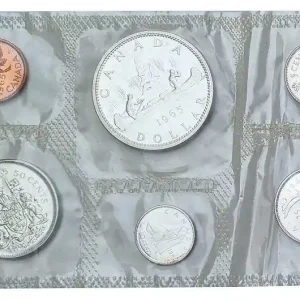 Kanada 1,91 Dollars Kursmünzensatz 1965 in Folie verschweist mit Silbermünzen Direkt Vom Hersteller