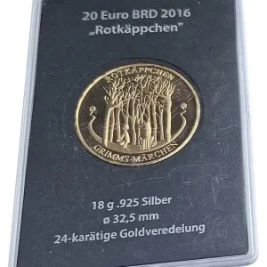 20 Euro Silber Rotkäppchen (Grimms Märchen) 2016 Stempelglanz - vergoldet Highlight