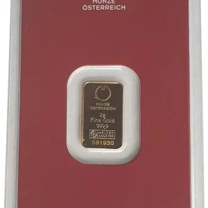 2 gr Goldbarren Münze Österreich 999,9/1000 Feingold im Blister Weltweiter Versand