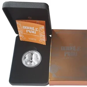 Australien 2 Oz Silber Double Pixiu / Wächterlöwen PP High Relief 2020 Letzte Chance