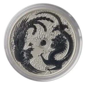 Wochenendangebot Australien 1 Oz Silber Drache & Phönix Fehlprägung 2017 in Münzkapsel
